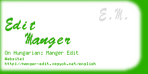 edit manger business card